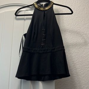 Jewel mock neck top.